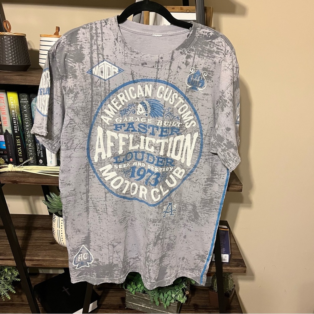Y2K Affliction Tee Grey